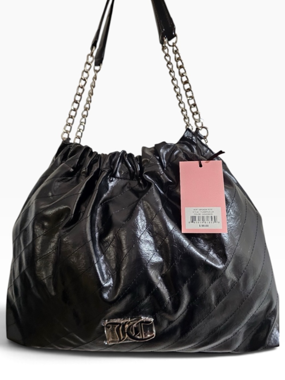 Juicy Couture Soft Spoken Black Quilted Leather Shoulder Bag - NWT